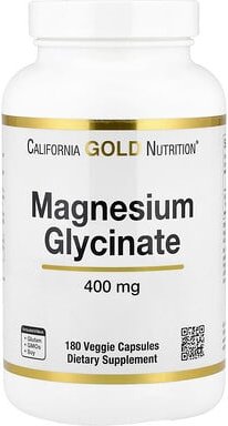 California Gold Nutrition, Magnesium Glycinate, Magnesiumglycinat, 180 pflanzliche Kapseln (133 mg pro Kapsel)