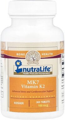 NutraLife, Mk7 Vitamin K2, Vitamin K2, 100 mcg, 365 Tabletten