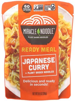 Miracle Noodle, Fertiggericht, japanisches Curry + pflanzliche Nudeln, 280 g (9,9 oz.)