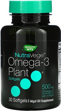 Nature's Way, NutraVege, pflanzliches Omega-3, 500 mg, 30 Weichkapseln
