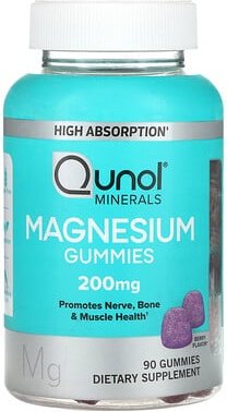 Qunol, Magnesium Gummies, Magnesium-Fruchtgummis, Beere, 90 Fruchtgummis (100 mg pro Fruchtgummi)