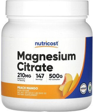 Nutricost, Magnesiumcitrat, Pfirsich-Mango, 500 g (17,9 oz.)