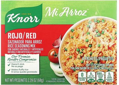 Knorr, Mi Arroz, Reisgewürzmischung, rot, 4 Päckchen, 68 g (2,39 oz.)