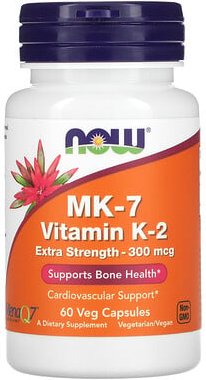NOW Foods, MK-7 Vitamin K-2, Vitamin K2, 300 mcg, 60 pflanzliche Kapseln