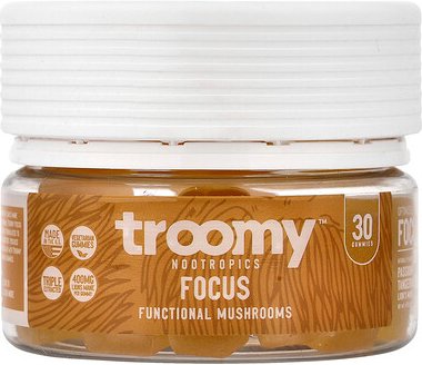 Troomy Nootropics, Focus, Functional Mushrooms Gummies, Passionfruit Tangerine, 30 Gummies, 4.76 oz (135 g)