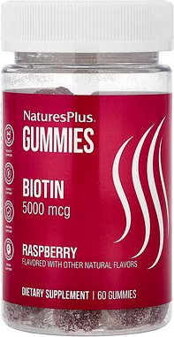 NaturesPlus, Biotin-Fruchtgummis, Himbeere, 5.000 mcg, 60 Fruchtgummis