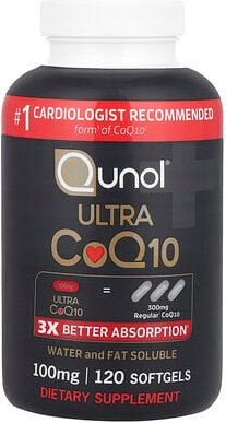 Qunol, Ultra CoQ10, 100 mg, 120 Softgel-Kapseln