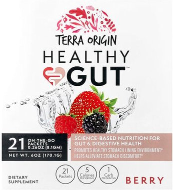 Terra Origin, Healthy Gut™, Beere, 21 „On The Go“-Päckchen, je 8,1 g (0,26 oz.).