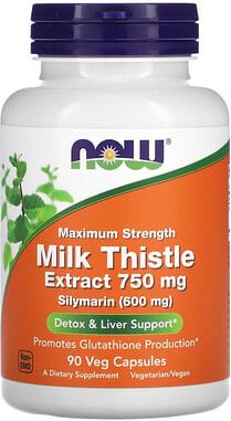 NOW Foods, Mariendistelextrakt, maximale Stärke, 750 mg, 90 pflanzliche Kapseln