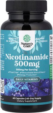 Nature's Craft, Nicotinamide, Nicotinamid, 500 mg, 60 Kapseln