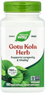 Nature's Way, Gotu Kola Herb, Ergänzungsmittel mit Gotu Kola, 180 vegane Kapseln (475 mg pro Kapsel)