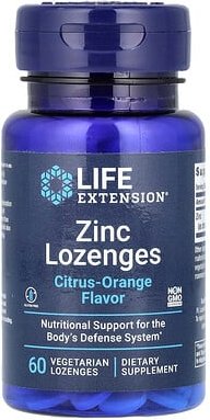 Thumbnail - Life Extension, Zink-Lutschtabletten, Zitrus-Orange, 60 vegetarische Lutschtabletten (18,75 mg pro Lutschtablette)