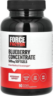 Force Factor, Blueberry Concentrate, Heidelbeerkonzentrat, 500 mg, 90 Weichkapseln