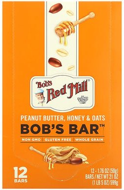 Bob's Red Mill, Bob's Riegel, Erdnussbutter, Honig und Hafer, 12 Riegel, je 50 g (1,76 oz.)