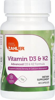 Zahler, Vitamin D3 & K2, Vitamin D3 und K2, 60 Kapseln
