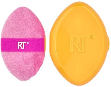 Real Techniques, Miracle 2-in-1 Powder Puff + Travel Case, Puderquaste und Reiseetui, 2-teiliges Set