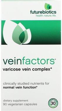 Thumbnail - Futurebiotics, VeinFactors, Varicose Vein Complex, Krampfaderkomplex, 90 pflanzliche Kapseln