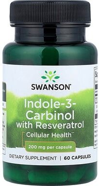 Swanson, Indole-3-Carbinol with Resveratrol, Indol-3-Carbinol mit Resveratrol, 60 Kapseln