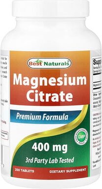 Best Naturals, Magnesiumcitrat, 250 Tabletten (200 mg pro Tablette)