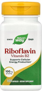 Nature's Way, Riboflavin Vitamin B2, Riboflavin Vitamin B2, 100 mg, 100 Kapseln