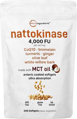 Micro Ingredients, Nattokinase, 240 Weichkapseln