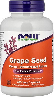 NOW Foods, Traubenkern, 200 vegetarische Kapseln