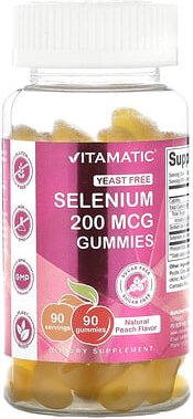 Vitamatic, Selen, natürlicher Pfirsich, 200 mcg, 90 Fruchtgummis