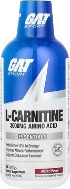 Thumbnail - GAT, L-Carnitine, Amino Acid, L-Carnitin, Aminosäure, gemischte Beeren, 3.000 mg, 473 ml (16 oz.)