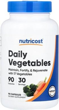 Nutricost, Daily Gemüse, 90 Kapseln