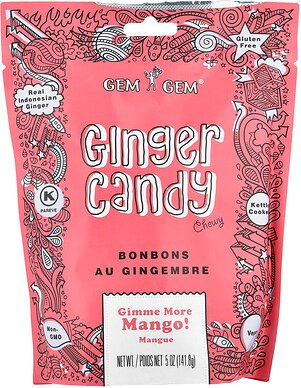 Jayone, Chewy Ginger Candy, Chewy Ginger Candy, „Gimme More Mango“, 141,8 g (5 oz.)
