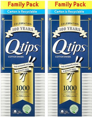 Q-tips, Wattestäbchen, Familienpackung, 2er-Pack, je 500 Tupfer