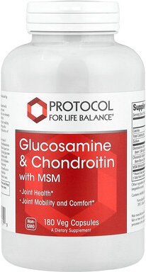 Thumbnail - Protocol for Life Balance, Glucosamine & Chondroitin with MSM, Glucosamin und Chondroitin mit MSM, 180 vegetarische Kaps...