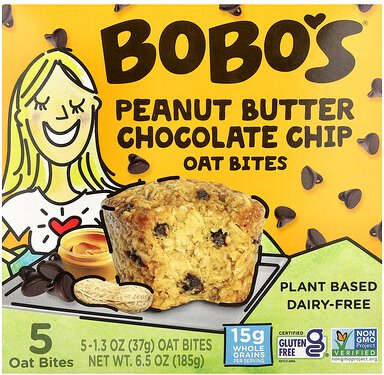Bobo's Oat Bars, Erdnussbutter-Chocolate-Chip-Hafer-Bites, 5 Bites, je 37 g (1,3 oz.)
