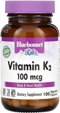 Bluebonnet Nutrition, Vitamin K2, 100 mcg, 100 pflanzliche Kapseln