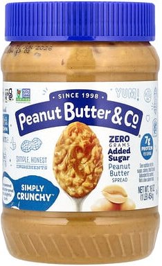Peanut Butter & Co., Simply Crunchy, Erdnussbutteraufstrich, ohne Zuckerzusatz, 454 g (16 oz.)