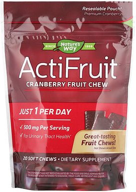 Nature's Way, ActiFruit™, Cranberry-Frucht-Kau-Snack, 500 mg, 20 Kau-Snacks