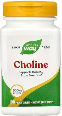 Nature's Way, Cholin, 500 mg, 100 vegane Tabletten