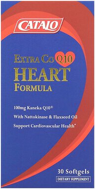 CATALO, Extra CoQ10 Heart Formula mit Nattokinase und Leinsamenöl, 30 Weichkapseln
