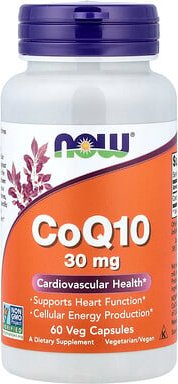NOW Foods, CoQ10, 30 mg, 60 pflanzliche Kapseln