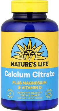Nature's Life, Calciumcitrat, plus Magnesium und Vitamin D, 120 Tabletten