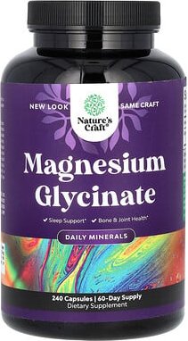 Nature's Craft, Magnesium Glycinate, Magnesiumglycinat, 240 Kapseln (100 mg pro Kapsel)