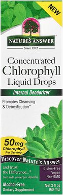 Nature's Answer, Concentrated Chlorophyll Liquid Drops, konzentrierte Chlorophyll-Flüssigkeitstropfen, alkoholfrei, 60 m...
