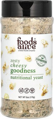 Foods Alive, Nutritional Yeast, Zesty Cheesy Goodness, Nährhefe, „Zesty Cheesy Goodness“, 170 g (6 oz.)