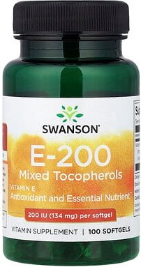 Swanson, Vitamin E Mixed Tocopherols, gemischte Tocopherole mit Vitamin E, 134 mg (200 IU), 100 Weichkapseln