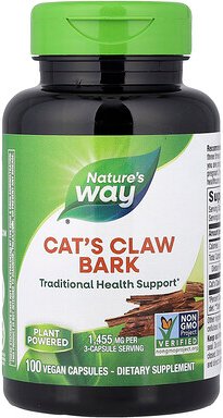 Nature's Way, Cat's Claw Bark, Katzenklauenrinde, 100 vegane Kapseln (485 mg pro Kapsel)