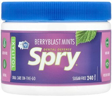 Thumbnail - Xlear, Spry, Berryblast Mints with Xylitol, Berryblast-Minze mit Xylit, zuckerfrei, 240 Stück