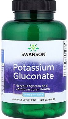 Swanson, Kaliumgluconat, 99 mg, 100 Kapseln