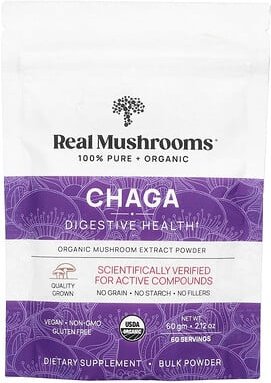 Real Mushrooms, Chaga, Bio-Pilzextraktpulver, 60 g (2,12 oz.)