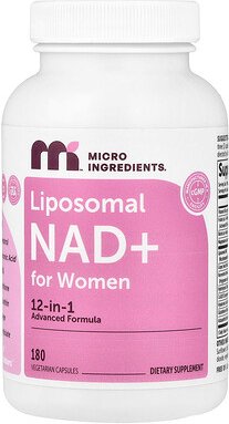 Micro Ingredients, Pure Liposomal NAD+ for Women, reines liposomales NAD+ für Frauen, 180 pflanzliche Kapseln