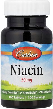 Carlson, Niacin, 50 mg, 100 Tabletten